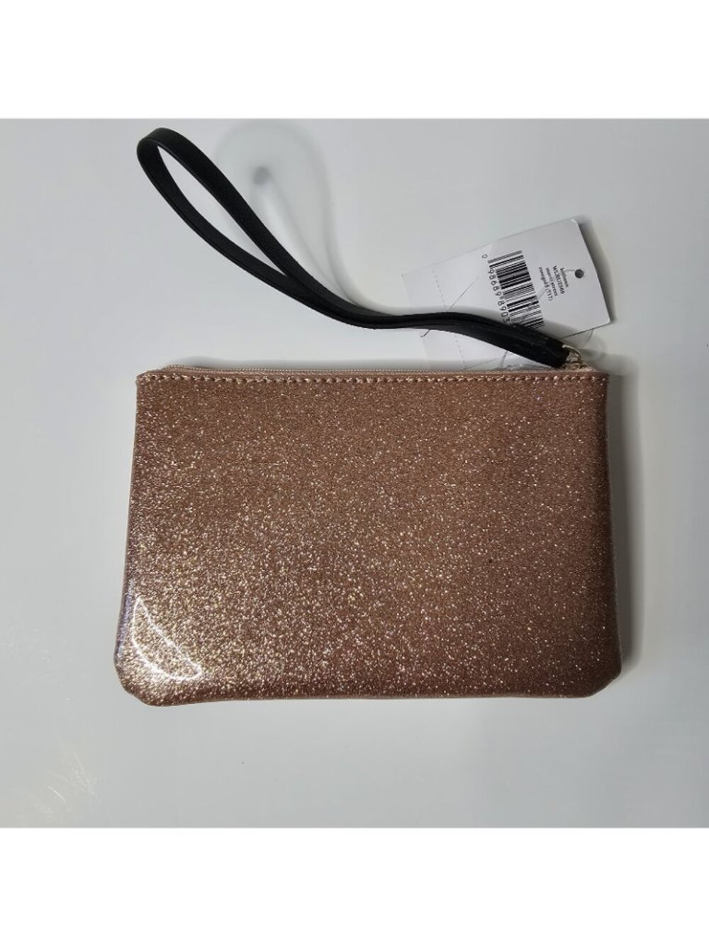 Kate Spade Mavis Street Bethann Wristlet Rose Gold Glitter Top Zip 7x5 - Picture 4 of 6